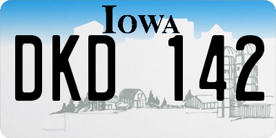 IA license plate DKD142