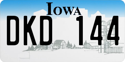 IA license plate DKD144