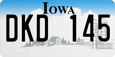 IA license plate DKD145