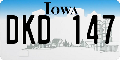 IA license plate DKD147