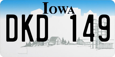 IA license plate DKD149