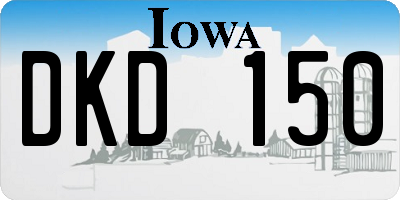 IA license plate DKD150