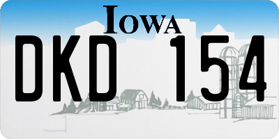 IA license plate DKD154