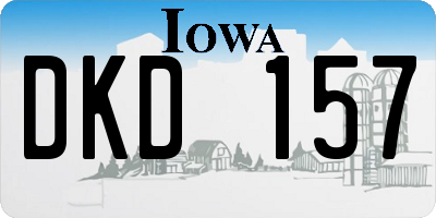 IA license plate DKD157