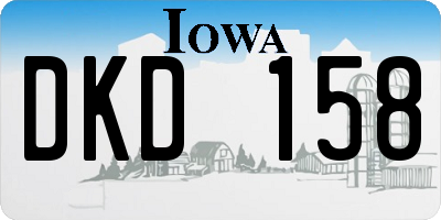 IA license plate DKD158