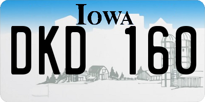 IA license plate DKD160