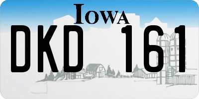IA license plate DKD161