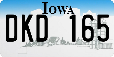 IA license plate DKD165