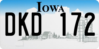 IA license plate DKD172