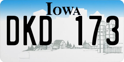 IA license plate DKD173
