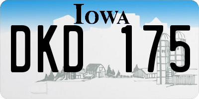 IA license plate DKD175