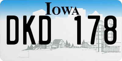 IA license plate DKD178