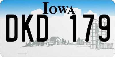IA license plate DKD179
