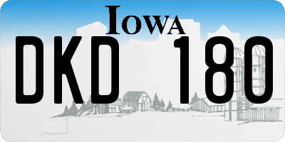 IA license plate DKD180