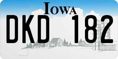 IA license plate DKD182