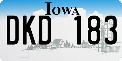 IA license plate DKD183