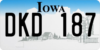IA license plate DKD187