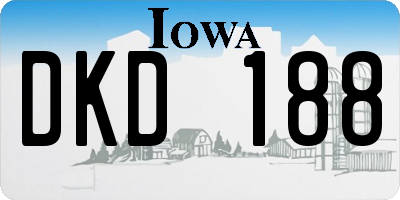 IA license plate DKD188