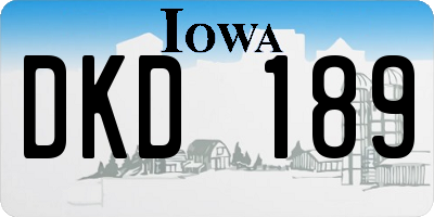 IA license plate DKD189