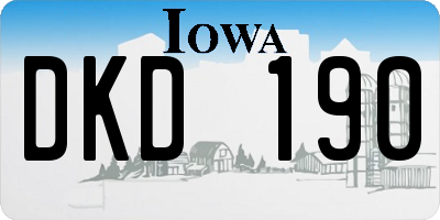 IA license plate DKD190