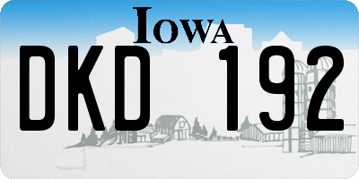 IA license plate DKD192
