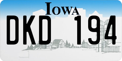 IA license plate DKD194