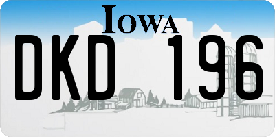 IA license plate DKD196
