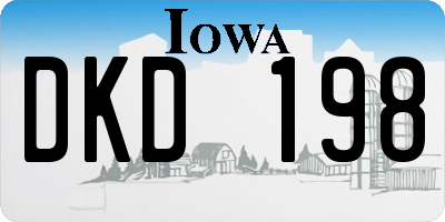 IA license plate DKD198