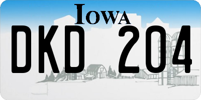IA license plate DKD204