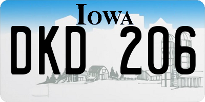 IA license plate DKD206