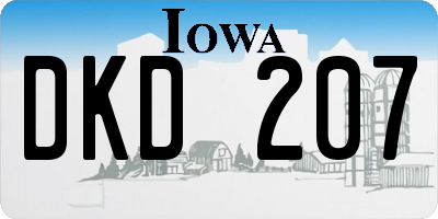 IA license plate DKD207