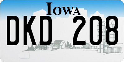 IA license plate DKD208