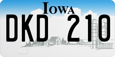 IA license plate DKD210