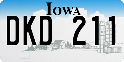 IA license plate DKD211
