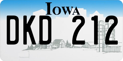 IA license plate DKD212
