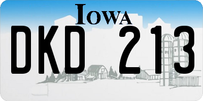 IA license plate DKD213