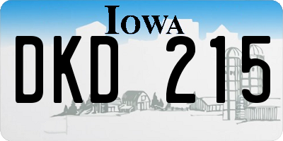 IA license plate DKD215