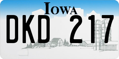 IA license plate DKD217