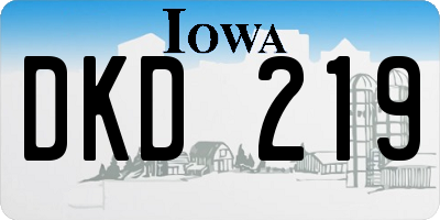 IA license plate DKD219
