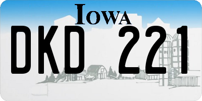 IA license plate DKD221