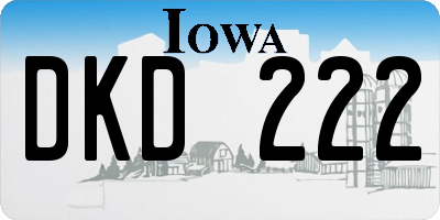IA license plate DKD222