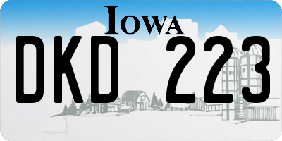 IA license plate DKD223