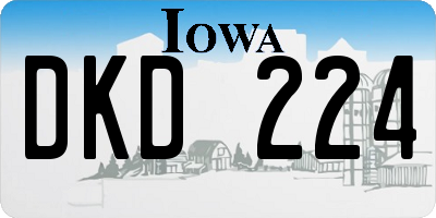 IA license plate DKD224