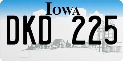 IA license plate DKD225
