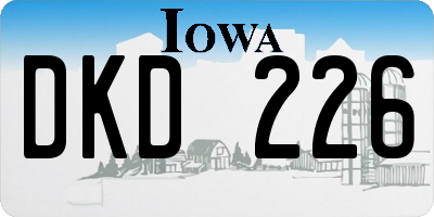 IA license plate DKD226