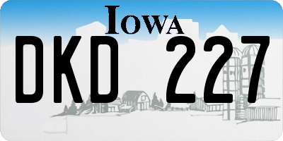 IA license plate DKD227