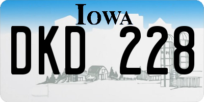 IA license plate DKD228