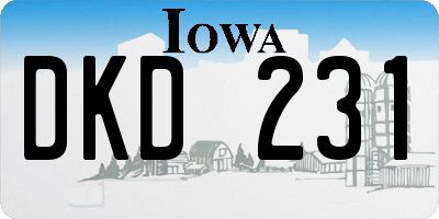 IA license plate DKD231