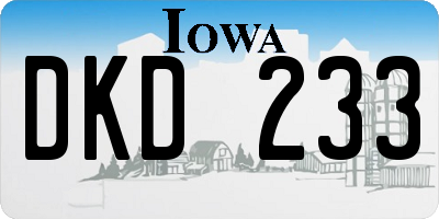IA license plate DKD233