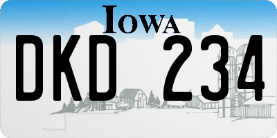 IA license plate DKD234